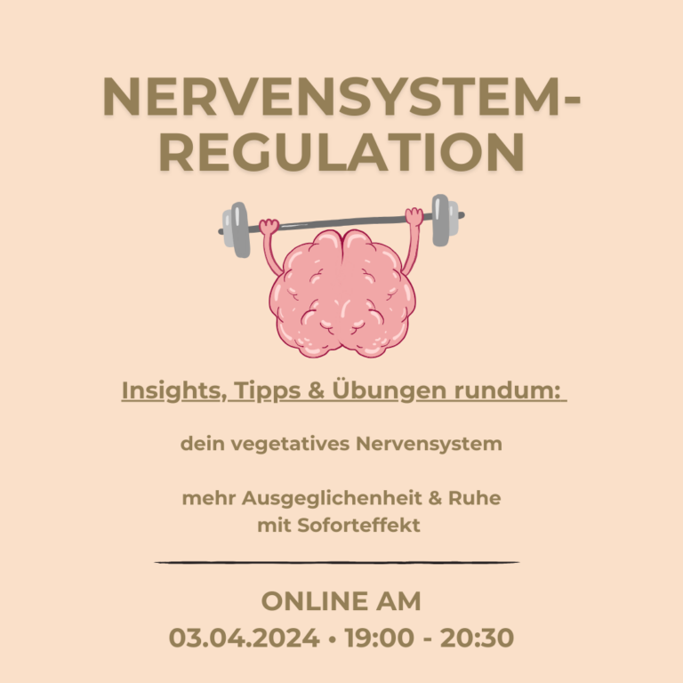 In diesem Onlineworkshop geben wir Dir interessantes Hintergrundwissen rund um Dein vegetatives Nervensystem sowie praktische, alltagstaugliche Tipps&Tricks, um es zu regulieren - für mehr Ruhe, Erholung und Gelassenheit.
